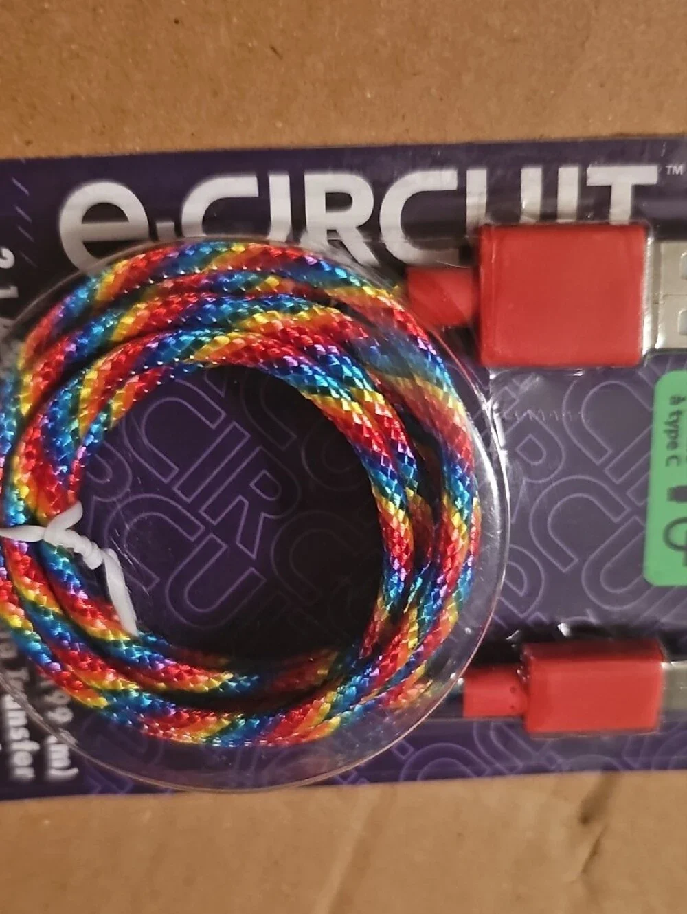 Braided USB-A to USB-C Charging Cable with Red Connectors